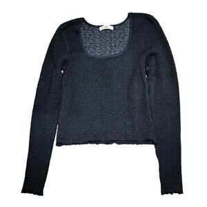 Natural Life Danielle Textured Long Sleeve Top Size Large